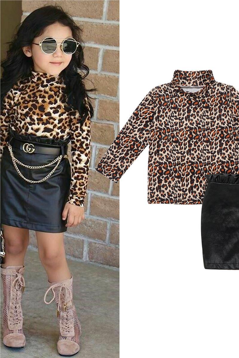 Children's Clothes Girls Leopard Print Long Sleeve Shirt - Heritage cosmetics and beauty care