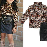 Children's Clothes Girls Leopard Print Long Sleeve Shirt - Heritage cosmetics and beauty care