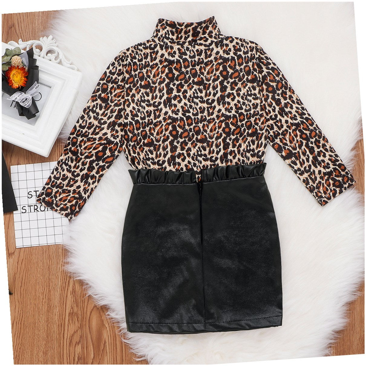 Children's Clothes Girls Leopard Print Long Sleeve Shirt - Heritage cosmetics and beauty care