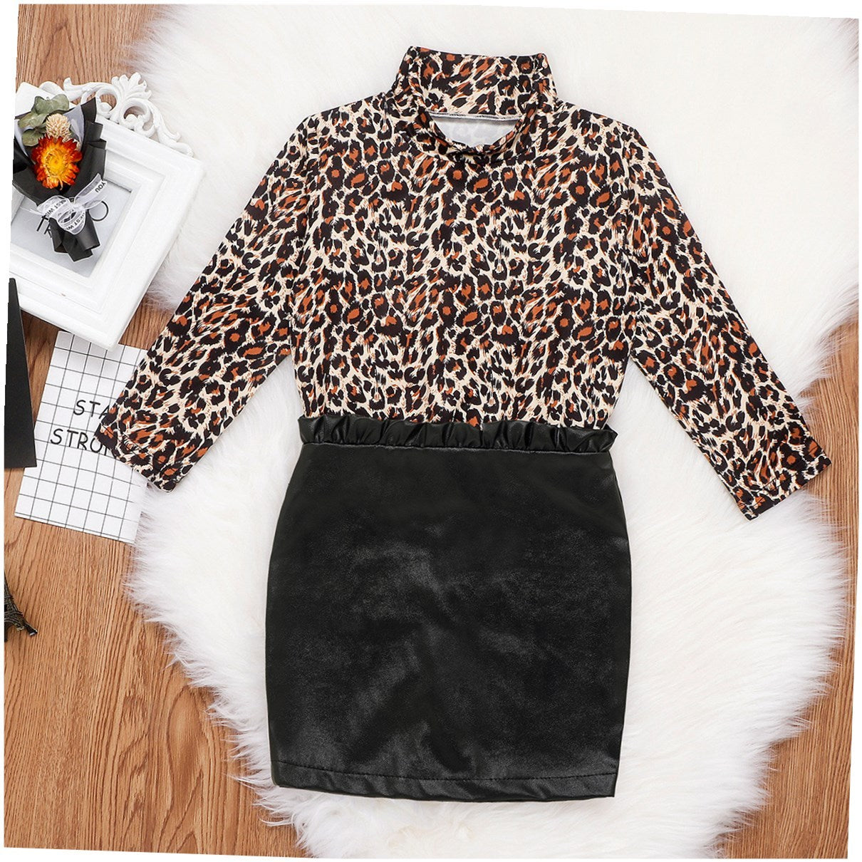 Children's Clothes Girls Leopard Print Long Sleeve Shirt - Heritage cosmetics and beauty care