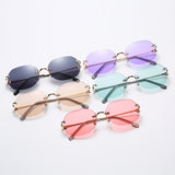 Oval Rimless Sunglasses European And American Transparent Candy Color Sunglasses - Heritage cosmetics and beauty care