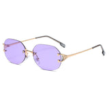 Oval Rimless Sunglasses European And American Transparent Candy Color Sunglasses - Heritage cosmetics and beauty care