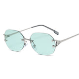 Oval Rimless Sunglasses European And American Transparent Candy Color Sunglasses - Heritage cosmetics and beauty care