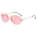 Oval Rimless Sunglasses European And American Transparent Candy Color Sunglasses - Heritage cosmetics and beauty care