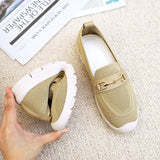 Thick-soled Woven Pregnant Women One-step Comfortable Work Loafers - Heritage cosmetics and beauty care