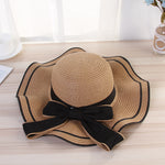 Summer Sun Hat Women Straw Hats Sunshade Panama  Fashion Bow Beach Hat Foldable Travel Caps - Heritage cosmetics and beauty care