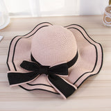 Summer Sun Hat Women Straw Hats Sunshade Panama  Fashion Bow Beach Hat Foldable Travel Caps - Heritage cosmetics and beauty care