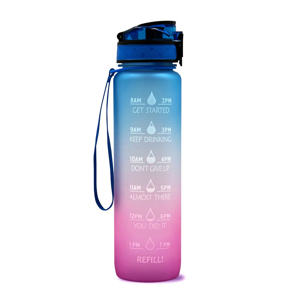 1L Tritan Water Bottle With Time Marker Bounce Cover Motivational Water Bottle Cycling Leakproof Cup For Sports Fitness Bottles - Heritage cosmetics and beauty care