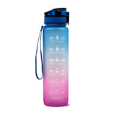 1L Tritan Water Bottle With Time Marker Bounce Cover Motivational Water Bottle Cycling Leakproof Cup For Sports Fitness Bottles - Heritage cosmetics and beauty care