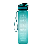 1L Tritan Water Bottle With Time Marker Bounce Cover Motivational Water Bottle Cycling Leakproof Cup For Sports Fitness Bottles - Heritage cosmetics and beauty care