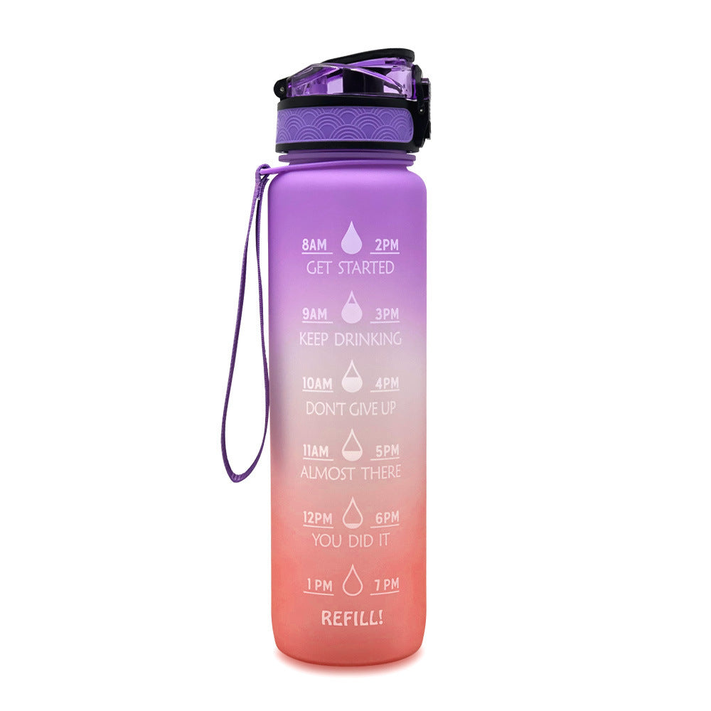 1L Tritan Water Bottle With Time Marker Bounce Cover Motivational Water Bottle Cycling Leakproof Cup For Sports Fitness Bottles - Heritage cosmetics and beauty care