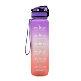 1L Tritan Water Bottle With Time Marker Bounce Cover Motivational Water Bottle Cycling Leakproof Cup For Sports Fitness Bottles - Heritage cosmetics and beauty care