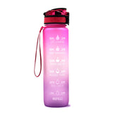 1L Tritan Water Bottle With Time Marker Bounce Cover Motivational Water Bottle Cycling Leakproof Cup For Sports Fitness Bottles - Heritage cosmetics and beauty care