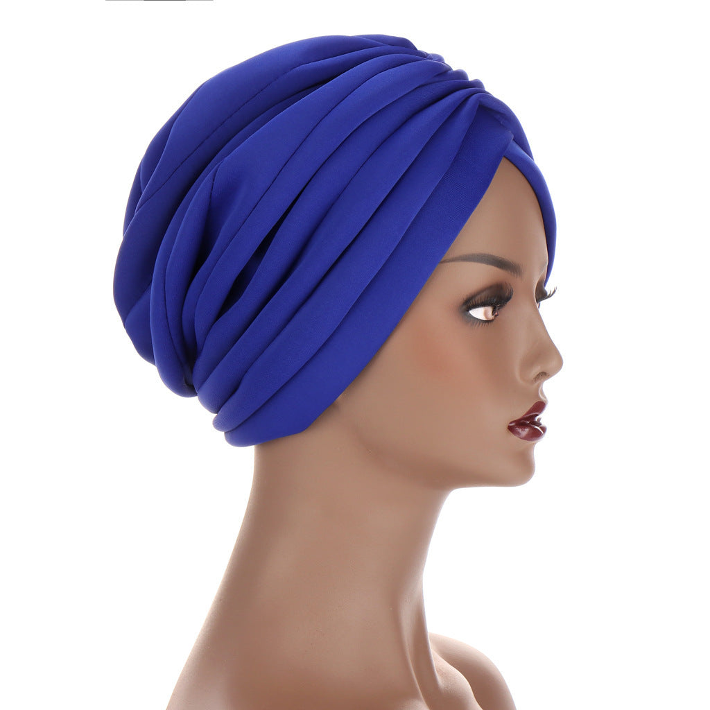 New Headwraps Hats For Women Solid Twist Ruffle Cotton Caps Chemo Beanies Turban Headwear Hats For Cancer - Heritage cosmetics and beauty care