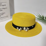 Parent-child Sun Hat Cute Children Sun Hats Pearl Bow Hand Made Women Straw - Heritage cosmetics and beauty care