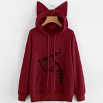 Female Women Casual Hoodies Sweatshirt Long Sleeve Hoody Cute Ears Printed Hoodies Tracksuit outerwear Sweatshirt - Heritage cosmetics and beauty care