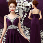 Women Sleeveless Sexy A-Line Elegant Wedding Party Formal Gowns Long Evening Dress - Heritage cosmetics and beauty care