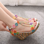 Rainbow Lace Beaded Sandals - Heritage cosmetics and beauty care