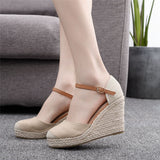 Fashion Mary Jane Wedge Sandals Round Toe Platform Wedge Sandals - Heritage cosmetics and beauty care