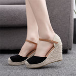 Fashion Mary Jane Wedge Sandals Round Toe Platform Wedge Sandals - Heritage cosmetics and beauty care