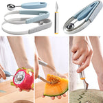 3 in 1 Fruit Carving Cutter Ball Digger DIY Kiwi Knife Watermelon Fruit Scoop Ice Cream Spoon Pastry Decor Tool - Heritage cosmetics and beauty care