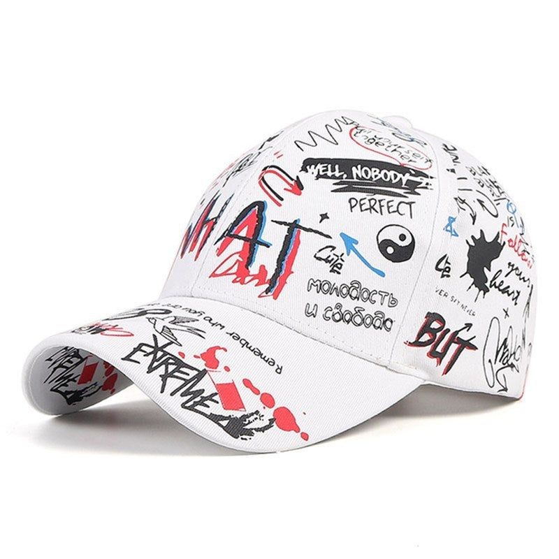 New WHAT Graffiti Baseball Cap Hip Hop Tide Hat Summer Travel Shade Caps Men Women Outdoor Sports Casual Hats Snapback Hats Gorr - Heritage cosmetics and beauty care