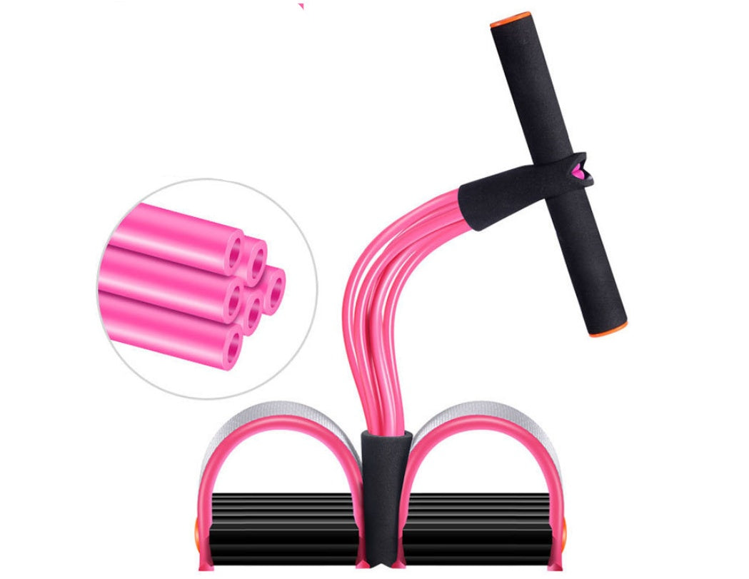 Natural Latex Foot Pedal Elastic Pull Rope with Handle Fitness Equipment Bodybuilding Expander - Heritage cosmetics and beauty care