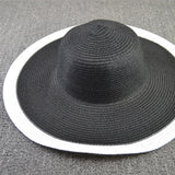 25CM Wide Brim Oversized Beach Hats For Women Large Straw Hat UV Protection - Heritage cosmetics and beauty care