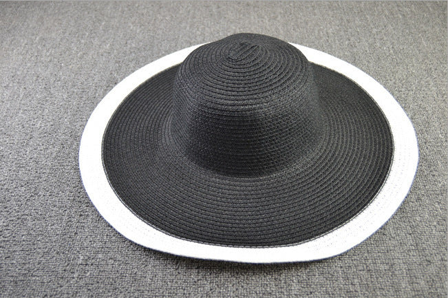 25CM Wide Brim Oversized Beach Hats For Women Large Straw Hat UV Protection - Heritage cosmetics and beauty care