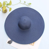 25CM Wide Brim Oversized Beach Hats For Women Large Straw Hat UV Protection - Heritage cosmetics and beauty care