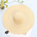 25CM Wide Brim Oversized Beach Hats For Women Large Straw Hat UV Protection - Heritage cosmetics and beauty care