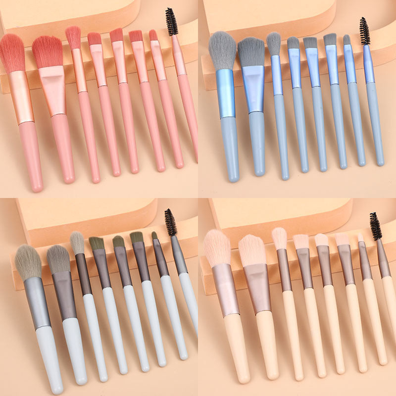 8 Small Makeup Brushes Morandi Portable Beauty Tool Soft Hair Makeup Brush - Heritage cosmetics and beauty care