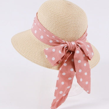 New Children's Straw Hats Leisure Ribbon Bow Hat - Heritage cosmetics and beauty care