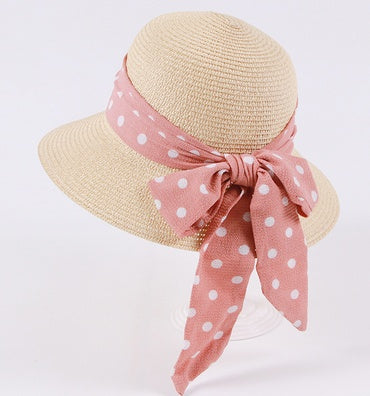 New Children's Straw Hats Leisure Ribbon Bow Hat - Heritage cosmetics and beauty care