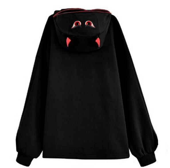 Cartoon Print Hoodie Plus Fleece Long-Sleeve Sweater Heritage cosmetics and beauty care