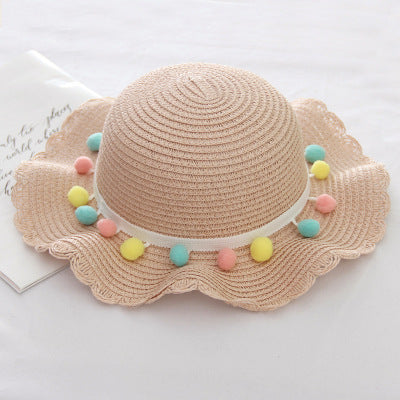 Summer Children'S Bags, Hats, Female Decoration, Small Colored Balls, Sunscreen, Lace, Beach Hats, Breathable Sandals - Heritage cosmetics and beauty care