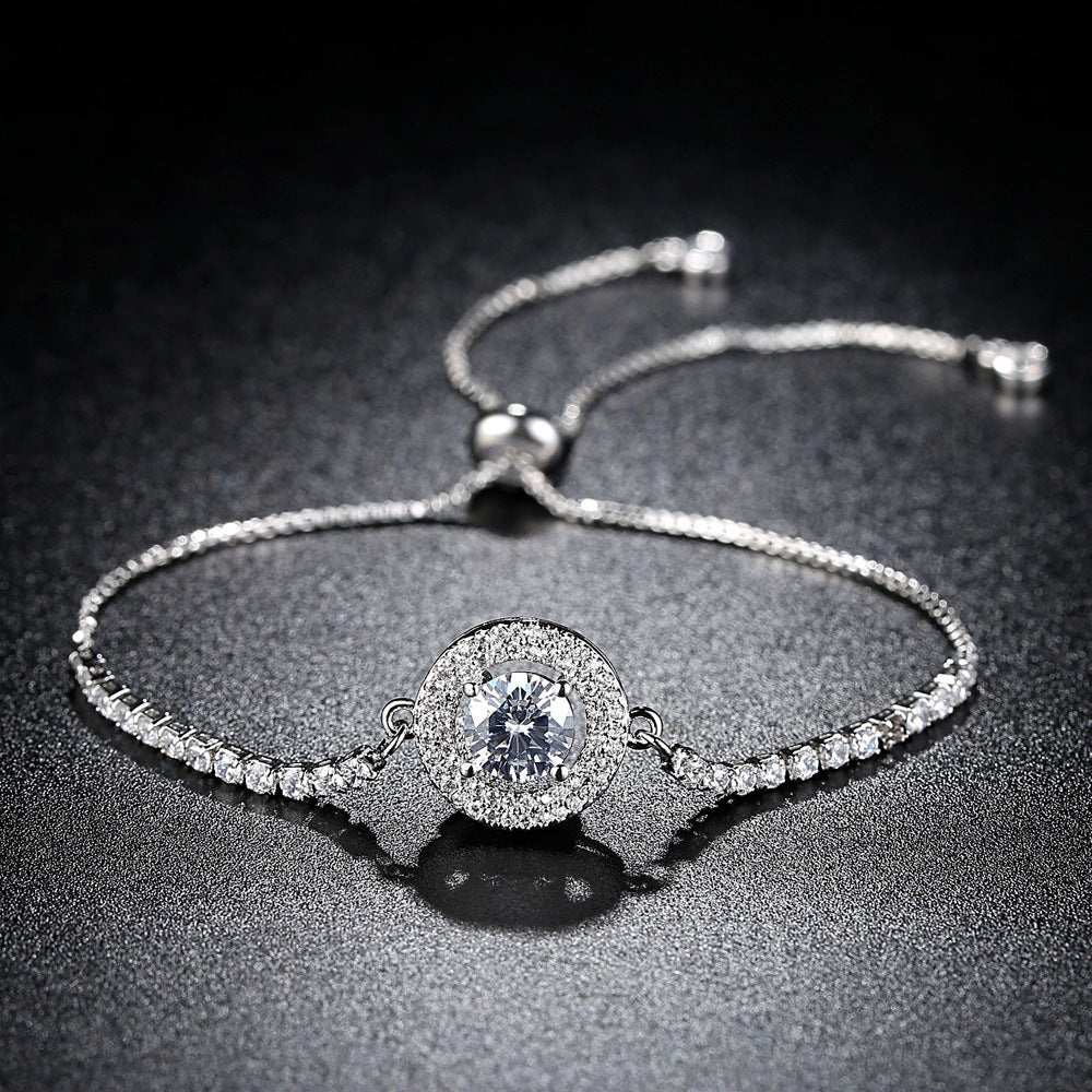 Round disc full of diamonds and pull couples ladies' bracelets - Heritage cosmetics and beauty care