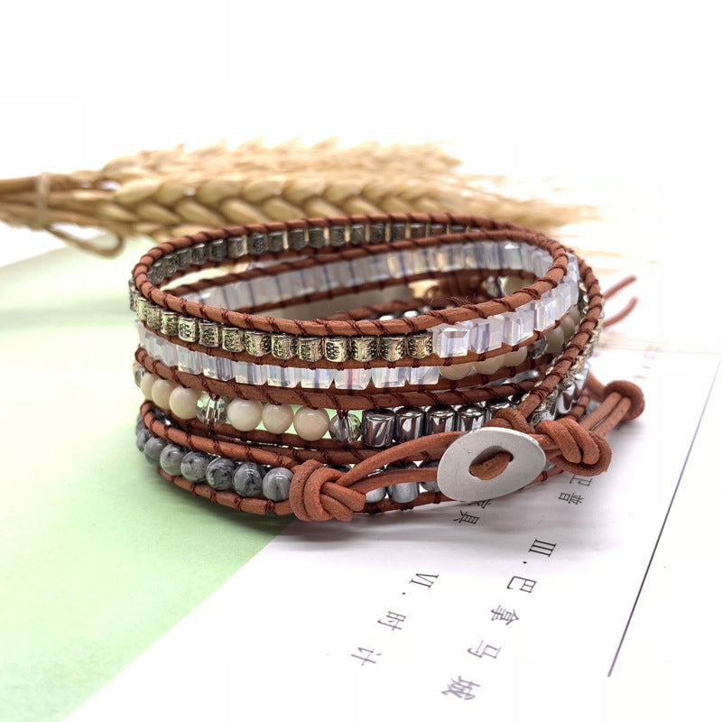 European And American New Style Retro Natural Stone Hand-Woven Bohemian Bracelets - Heritage cosmetics and beauty care