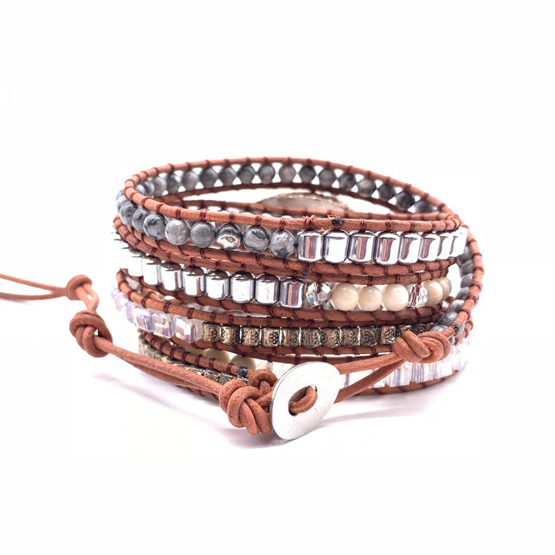 European And American New Style Retro Natural Stone Hand-Woven Bohemian Bracelets - Heritage cosmetics and beauty care