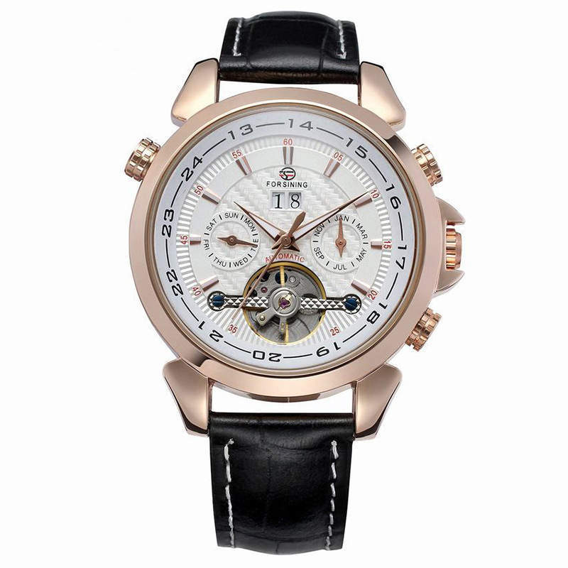 Complete Calendar watch Luxury Tourbillion Design Genuine Leather Top Brand  Automatic Mechanical Men Watches - Heritage cosmetics and beauty care