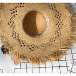 Women Summer Natural Raffia Straw Hat Girl Fashion Ribbon Floppy Shading Panama Wide Brim Sun Hats Vacation Travel Beach Hat - Heritage cosmetics and beauty care