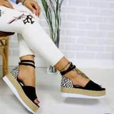 Wedge Heel Platform Woven Espadrilles Sandals - Heritage cosmetics and beauty care