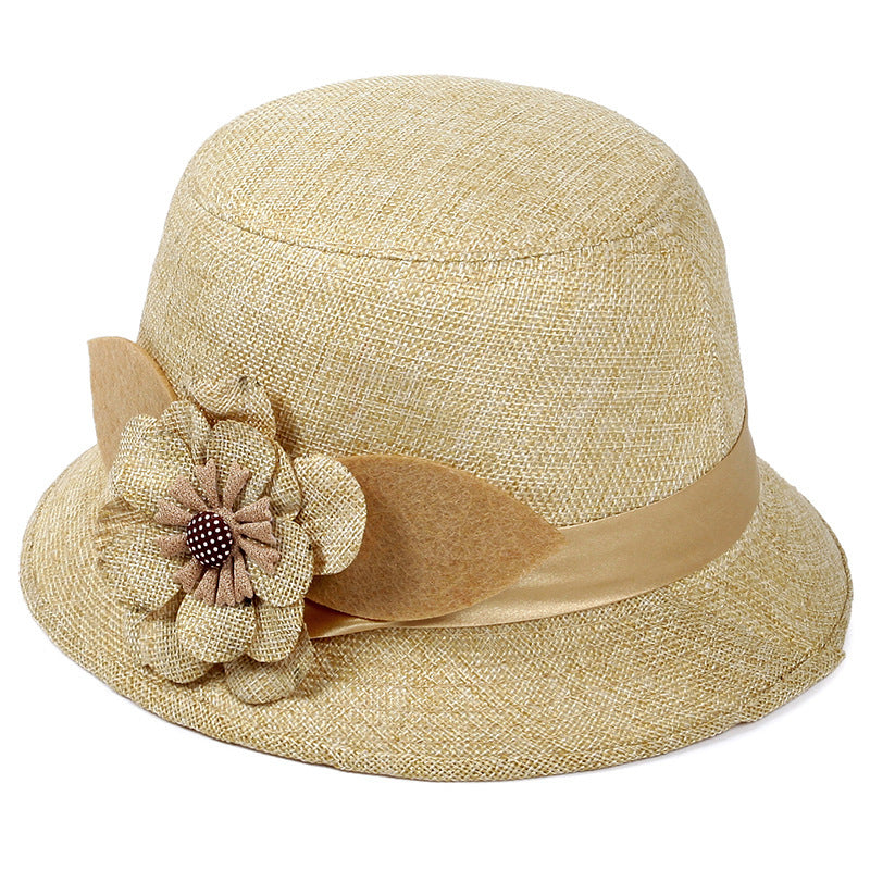 Middle-aged And Elderly Ladies Hats Hemp Bowl Hat - Heritage cosmetics and beauty care