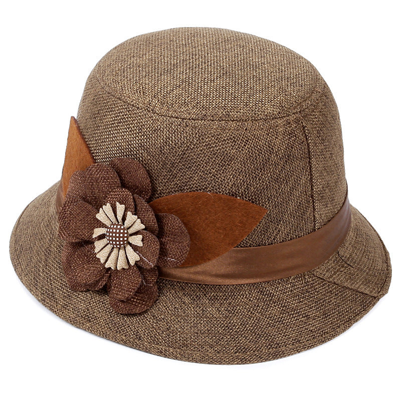 Middle-aged And Elderly Ladies Hats Hemp Bowl Hat - Heritage cosmetics and beauty care