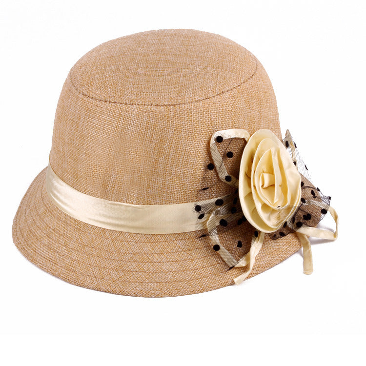 Middle-aged And Elderly Ladies Hats Hemp Bowl Hat - Heritage cosmetics and beauty care