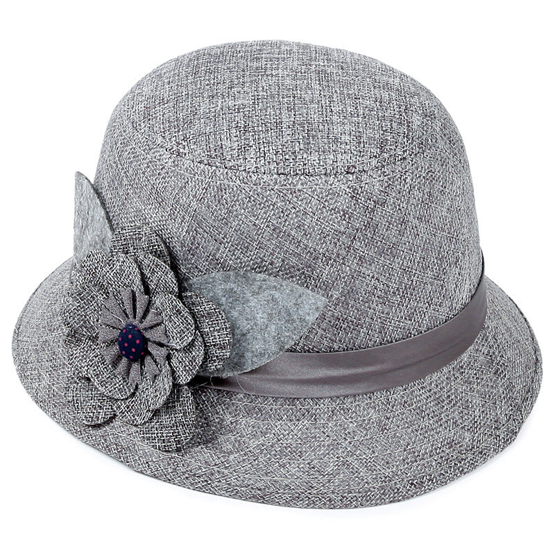 Middle-aged And Elderly Ladies Hats Hemp Bowl Hat - Heritage cosmetics and beauty care