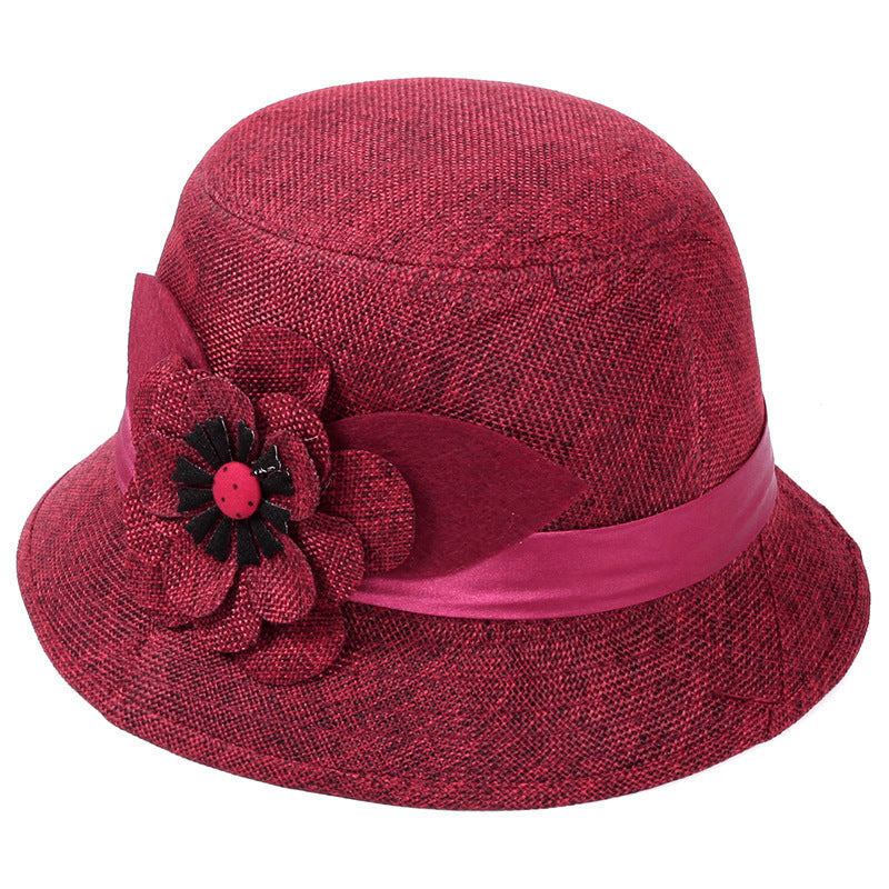 Middle-aged And Elderly Ladies Hats Hemp Bowl Hat - Heritage cosmetics and beauty care