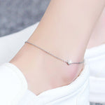 Ustar Simple Stainless Steel Chain Anklets For Women With Cubic - Heritage cosmetics and beauty care