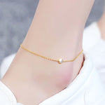 Ustar Simple Stainless Steel Chain Anklets For Women With Cubic - Heritage cosmetics and beauty care