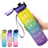 1L Tritan Water Bottle With Time Marker Bounce Cover Motivational Water Bottle Cycling Leakproof Cup For Sports Fitness Bottles - Heritage cosmetics and beauty care